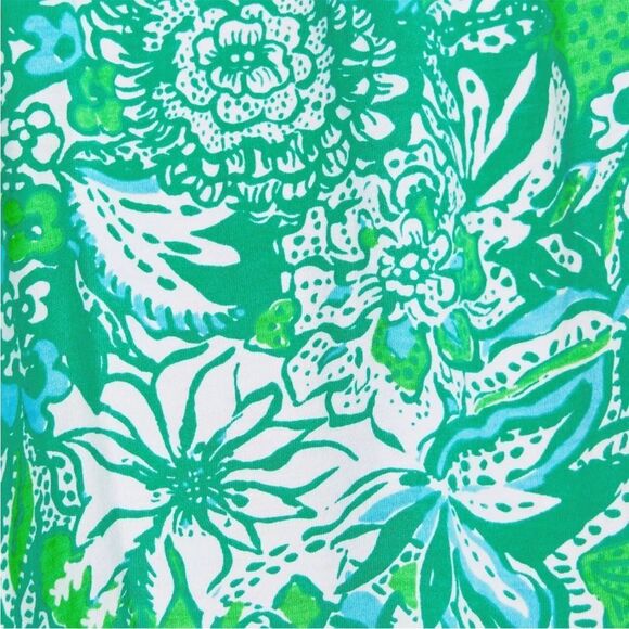 Lily Pulitzer Delaney Green Floral Print Babydoll Square Neck Dress 12 - Picture 4 of 10